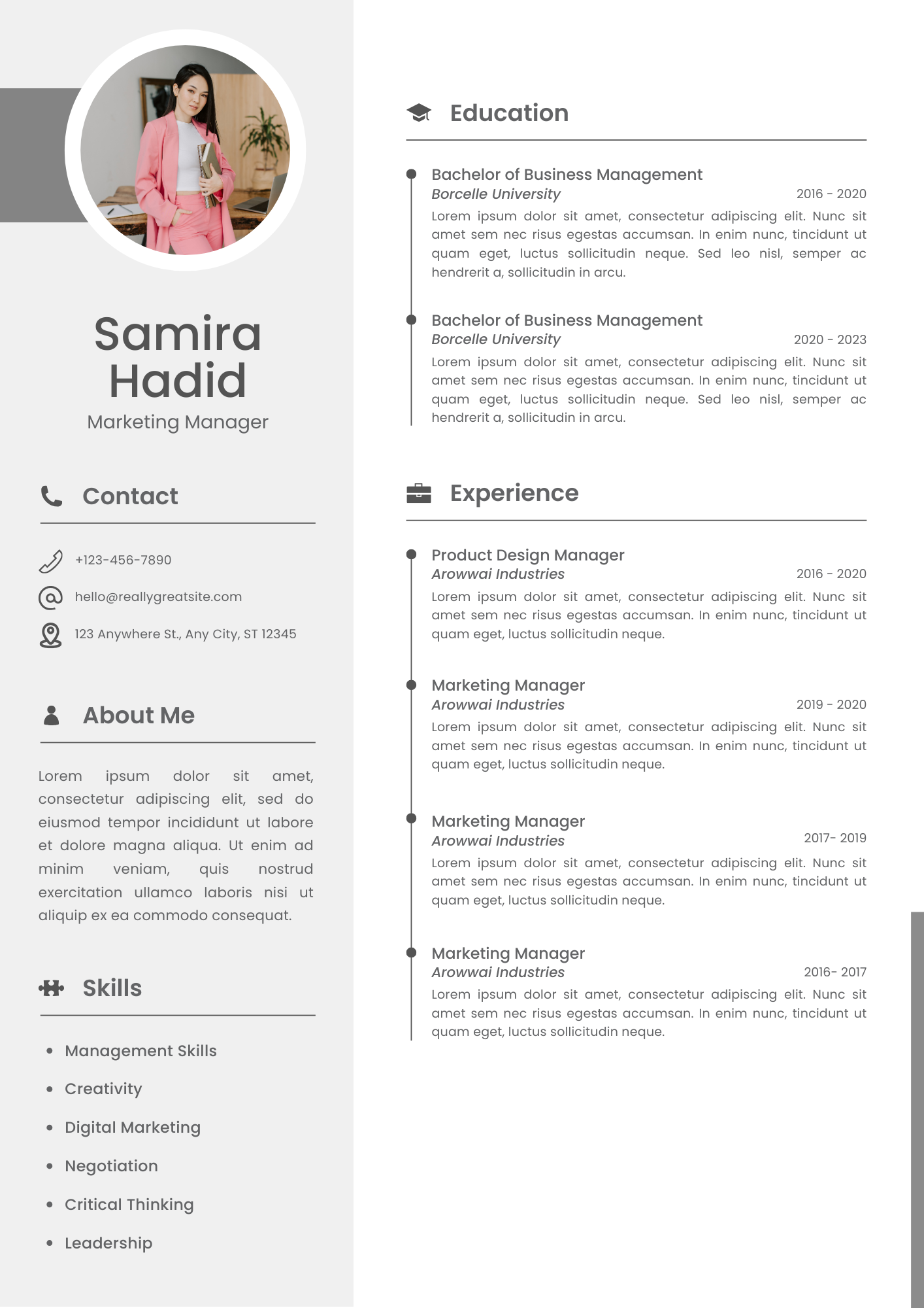 Σύγχρονο επαγγελματικό θέμα βιογραφικού - Modern Template